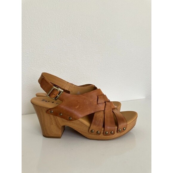 Kork-Ease Berengo Block Wedge Heel Leather Brown Western Orthopedic Women's 10 - Picture 5 of 11